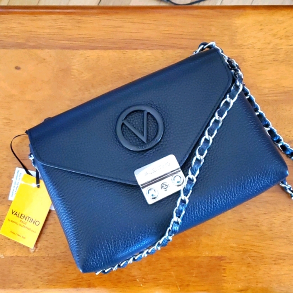 New Valentino 100% leather black large crossbody
